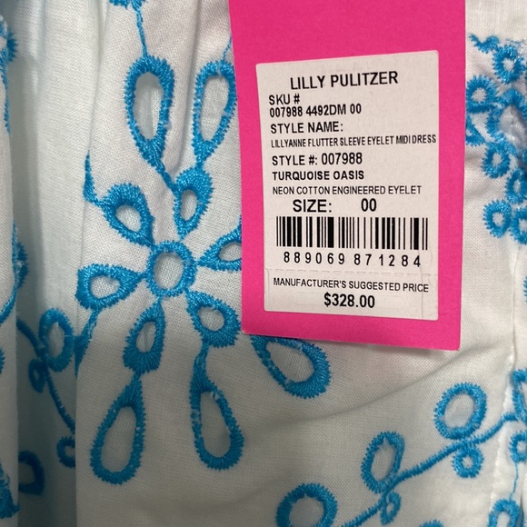 Lilly Pulitzer-Lilly Yanne Flutter Sleeve Eyelet midi dress - Picture 3 of 4